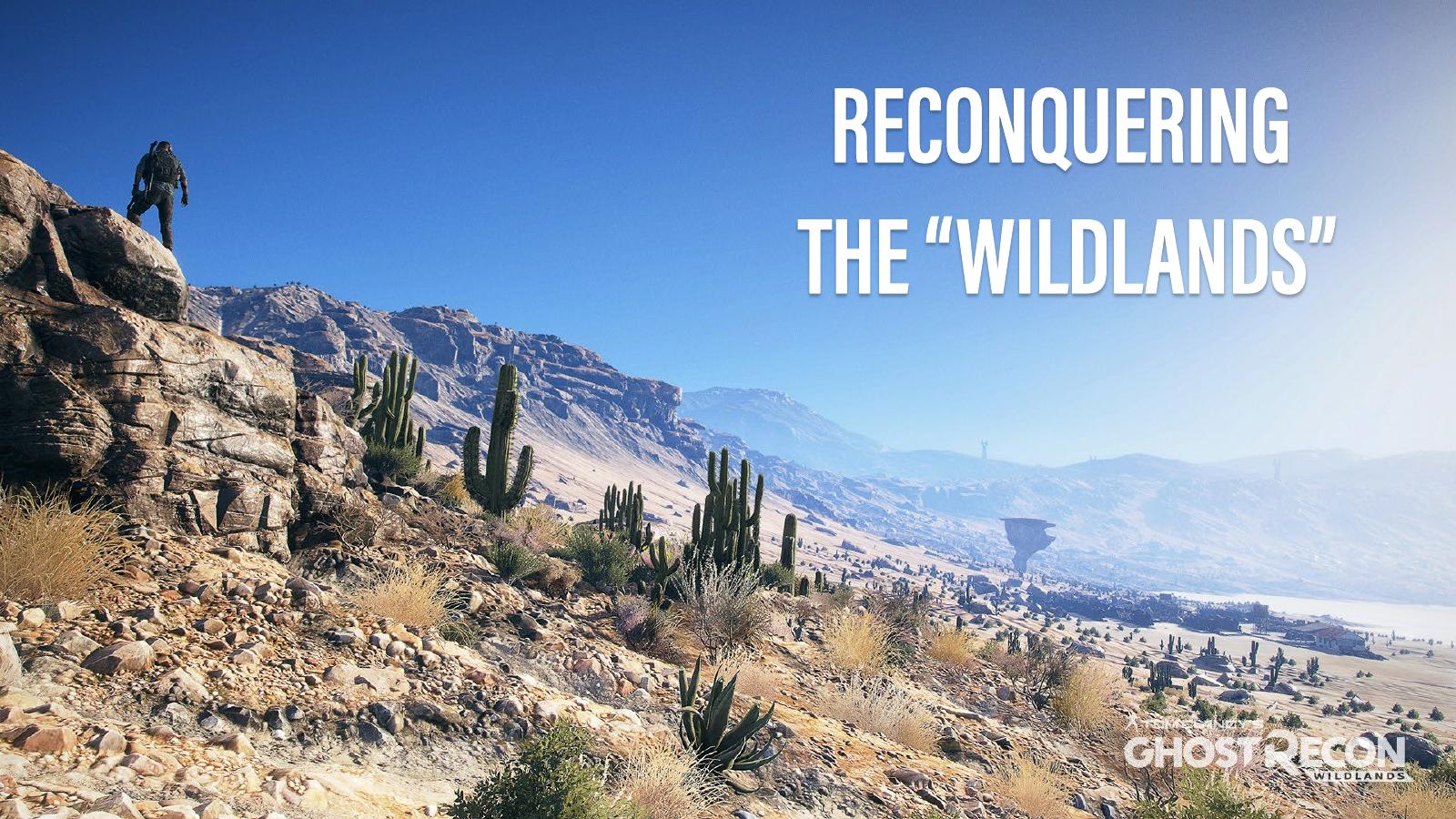Ghost Recon: Wildlands title screen — Bolivian landscape with a Ghost overlooking the valley