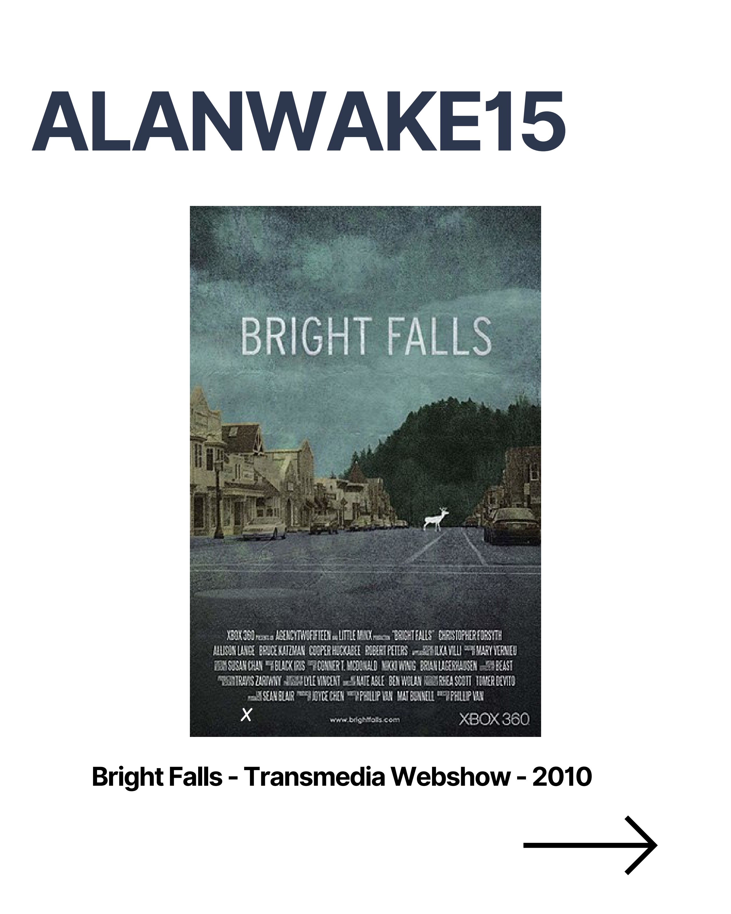 Bright Falls webshow poster — empty street with a white deer